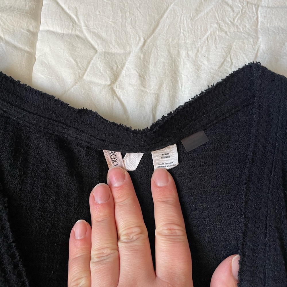 Women’s Roxy Black Button-Up Cardigan - Picture 5 of 8
